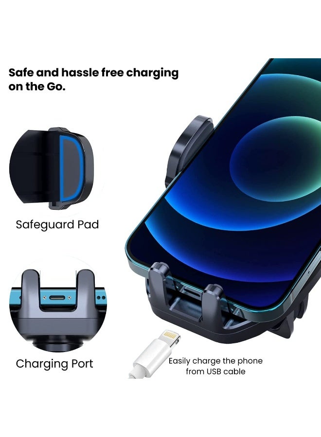 Portronics Clamp M2 Adjustable Car Mobile Phone Holder Stand for Dashboard & Windshield, 360° Rotational, Strong Suction Cup, Compatible with 4 to 6 inch Devices(Black) - Image 5